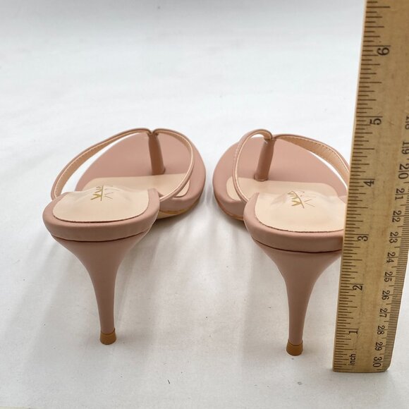 XYD Nude Thong Sandals Mid Heel Flip Flops Open Toe Daily Wearing Slippers - Picture 5 of 8
